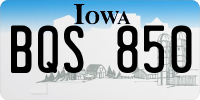 IA license plate BQS850