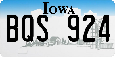 IA license plate BQS924