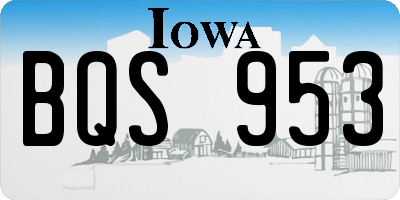 IA license plate BQS953