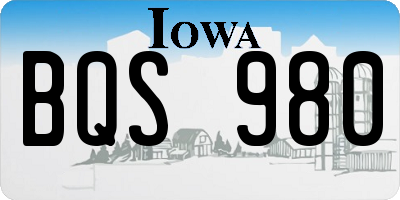 IA license plate BQS980