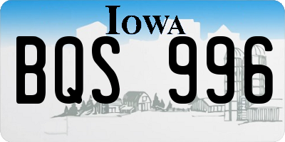IA license plate BQS996