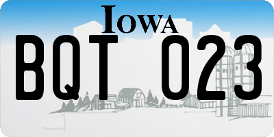 IA license plate BQT023