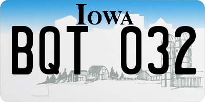 IA license plate BQT032