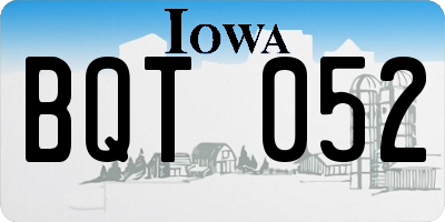 IA license plate BQT052