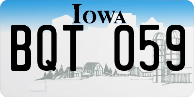 IA license plate BQT059