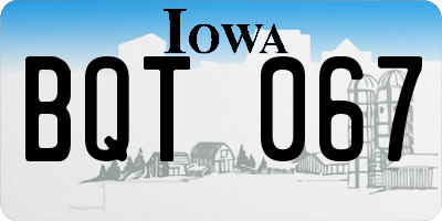 IA license plate BQT067