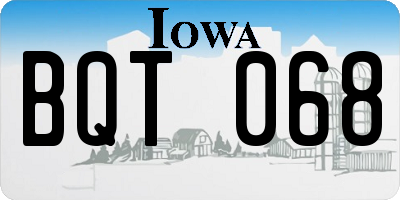 IA license plate BQT068