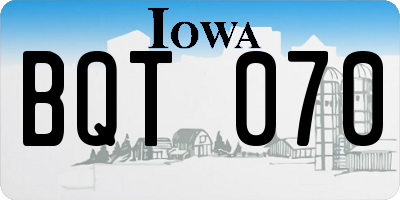 IA license plate BQT070