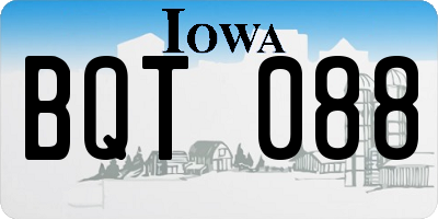 IA license plate BQT088