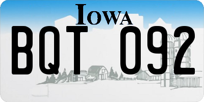 IA license plate BQT092