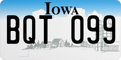 IA license plate BQT099