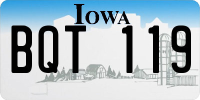 IA license plate BQT119