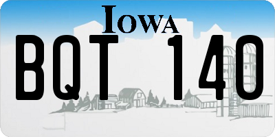 IA license plate BQT140