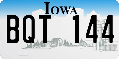 IA license plate BQT144