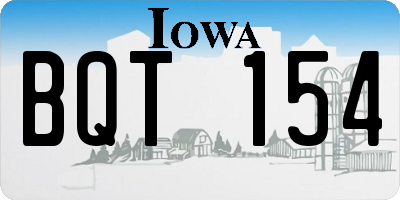 IA license plate BQT154