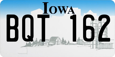 IA license plate BQT162