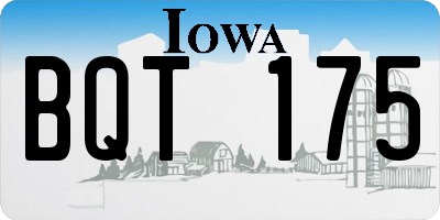 IA license plate BQT175