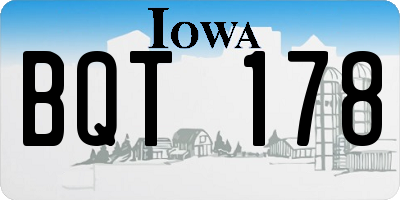 IA license plate BQT178