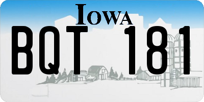 IA license plate BQT181