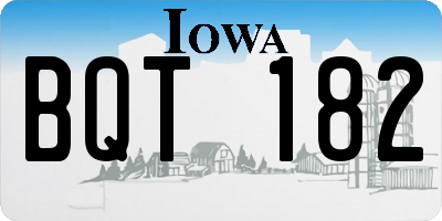 IA license plate BQT182