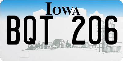 IA license plate BQT206