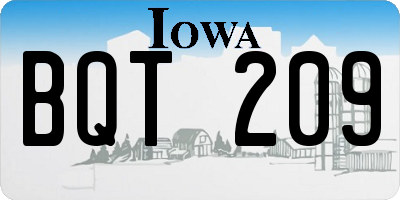 IA license plate BQT209