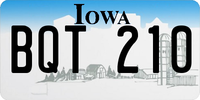 IA license plate BQT210