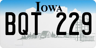 IA license plate BQT229