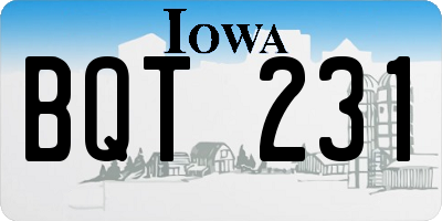 IA license plate BQT231