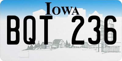 IA license plate BQT236