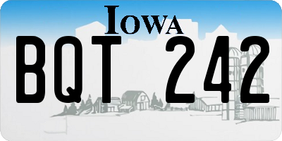 IA license plate BQT242
