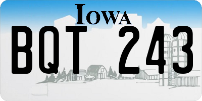 IA license plate BQT243