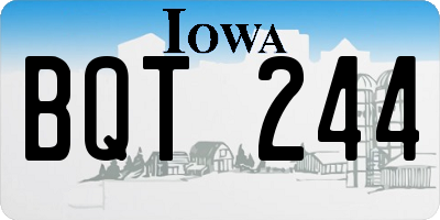 IA license plate BQT244