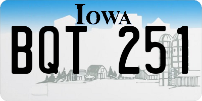 IA license plate BQT251