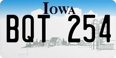 IA license plate BQT254