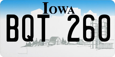 IA license plate BQT260