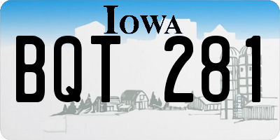 IA license plate BQT281