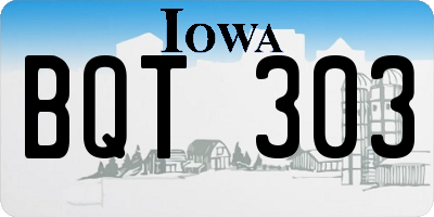 IA license plate BQT303