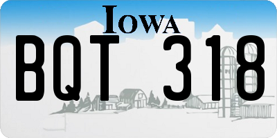IA license plate BQT318