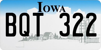 IA license plate BQT322