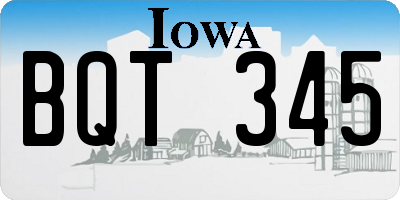 IA license plate BQT345