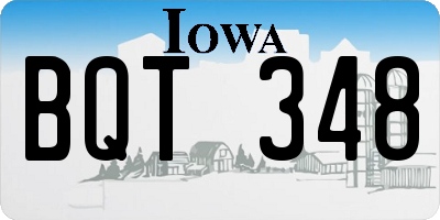 IA license plate BQT348