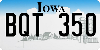 IA license plate BQT350