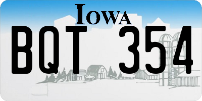 IA license plate BQT354
