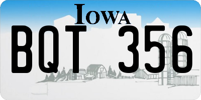 IA license plate BQT356