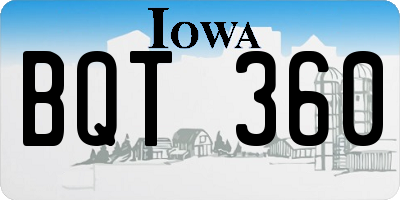 IA license plate BQT360