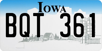 IA license plate BQT361