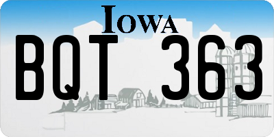 IA license plate BQT363