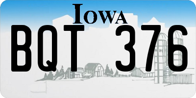 IA license plate BQT376