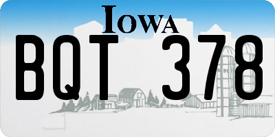 IA license plate BQT378